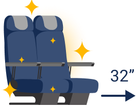 32'' legroom seat