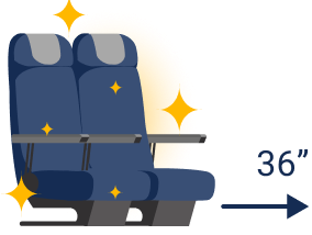 36'' legroom seat