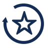 Star with arrowed circle icon