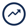 Upward trending graph icon